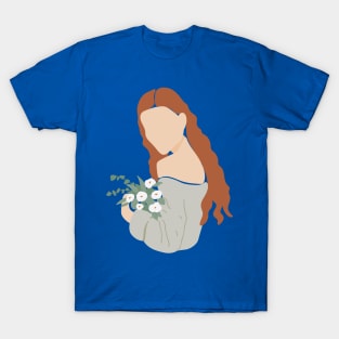 Ginger Woman White Flowers T-Shirt
